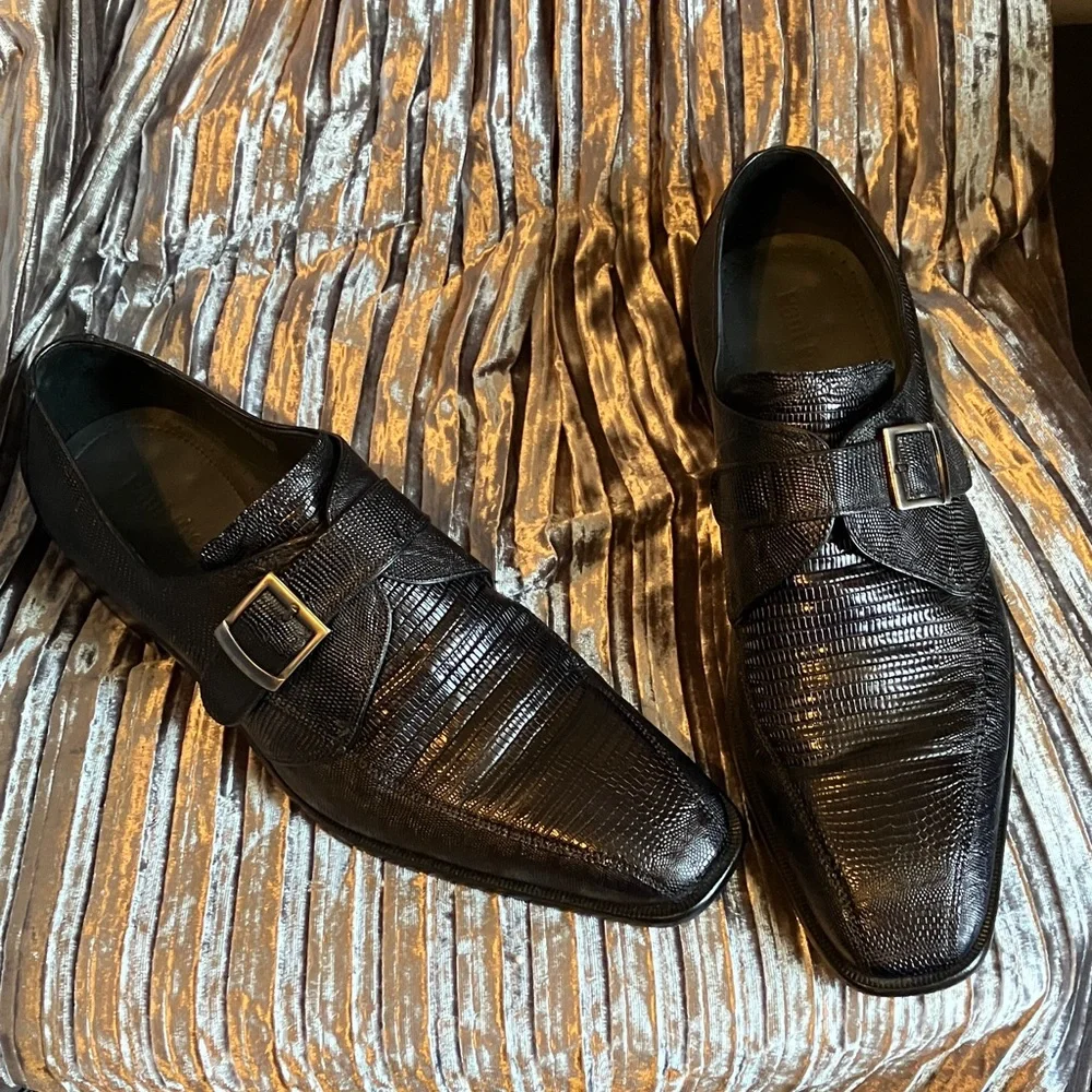 Paul Frederick Genuine Lizard Monk Strap Shoes Size 12 - Picture 2 of 9